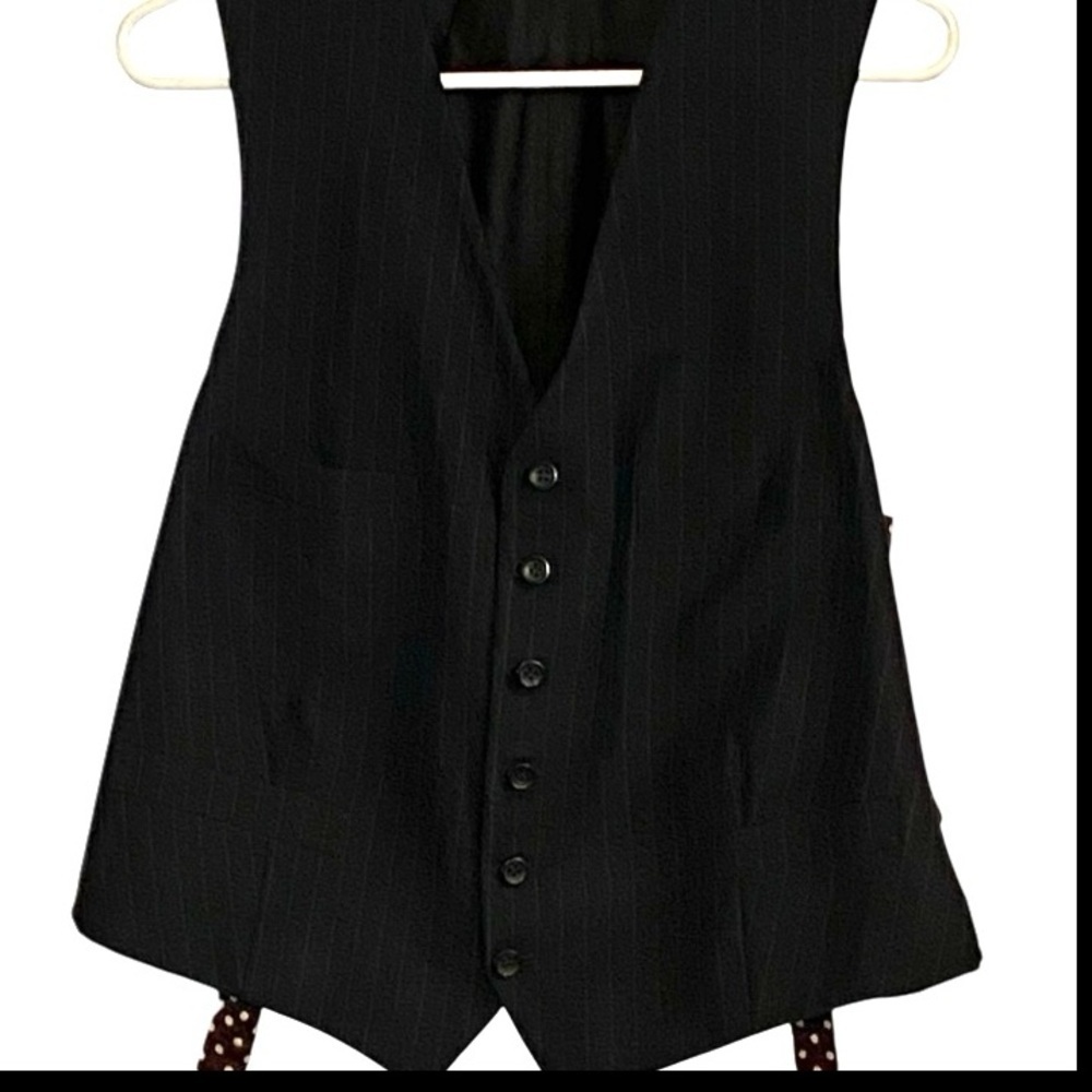 Vintage pinstriped polka dot vest waistcoat steam punk classic